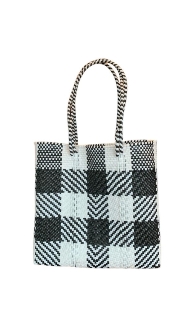 Bolsa cuadro grande blanco y negro