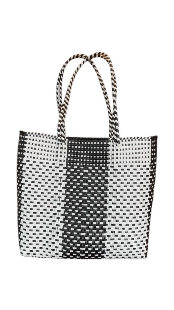 Bolsa lineas gigantes balnco y negro