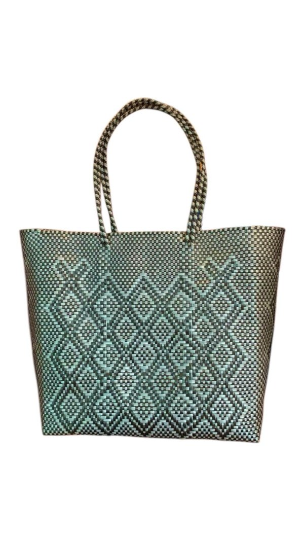 Bolsa verde con rombos