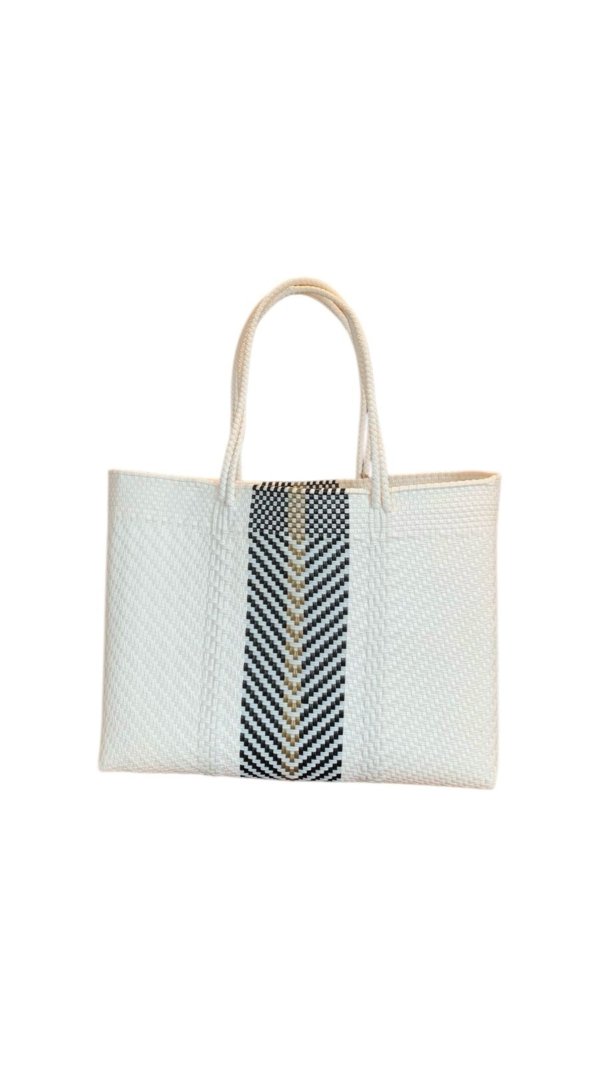 Bolsa dos rayas grandes blanca y una negra chica