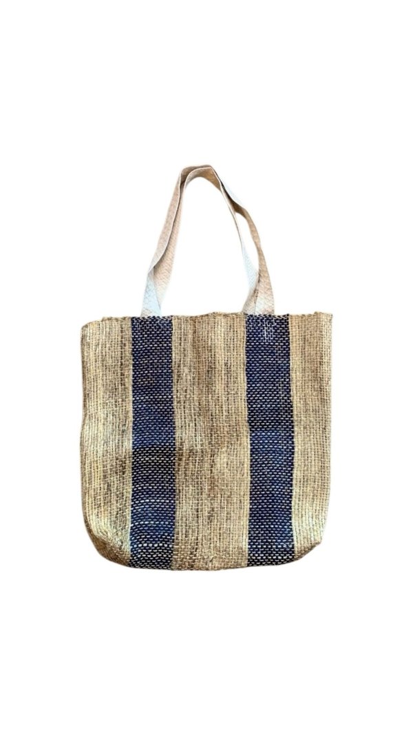 Bolsa morral crema con azul