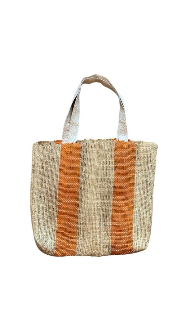 Bolsa morral crema con naranja