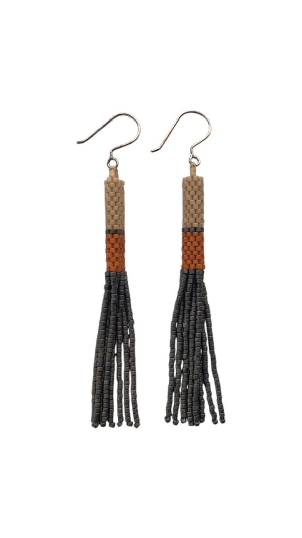 Aretes rombo azul, celeste, blanco, caf? claro y caf? oscuro