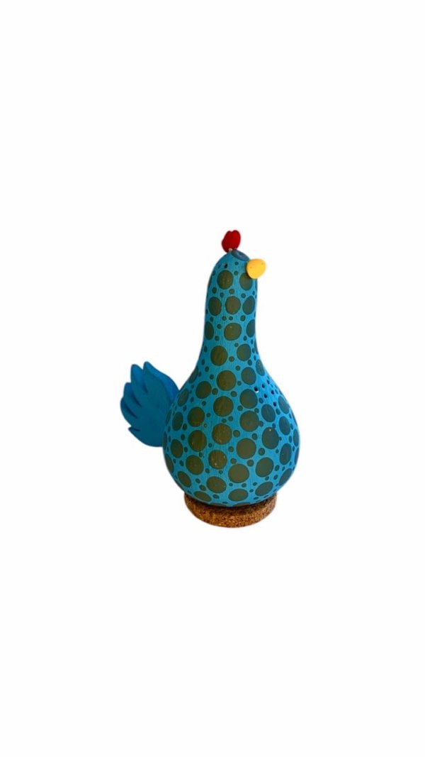 Gallina azul con manchas
