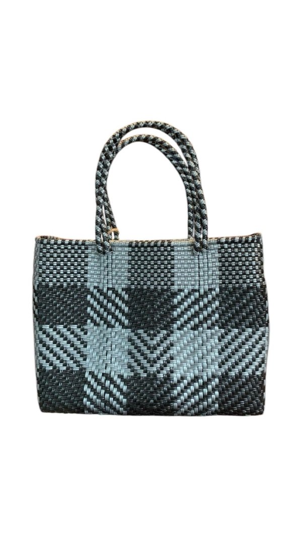Bolsa de Cuadros color negro con gris