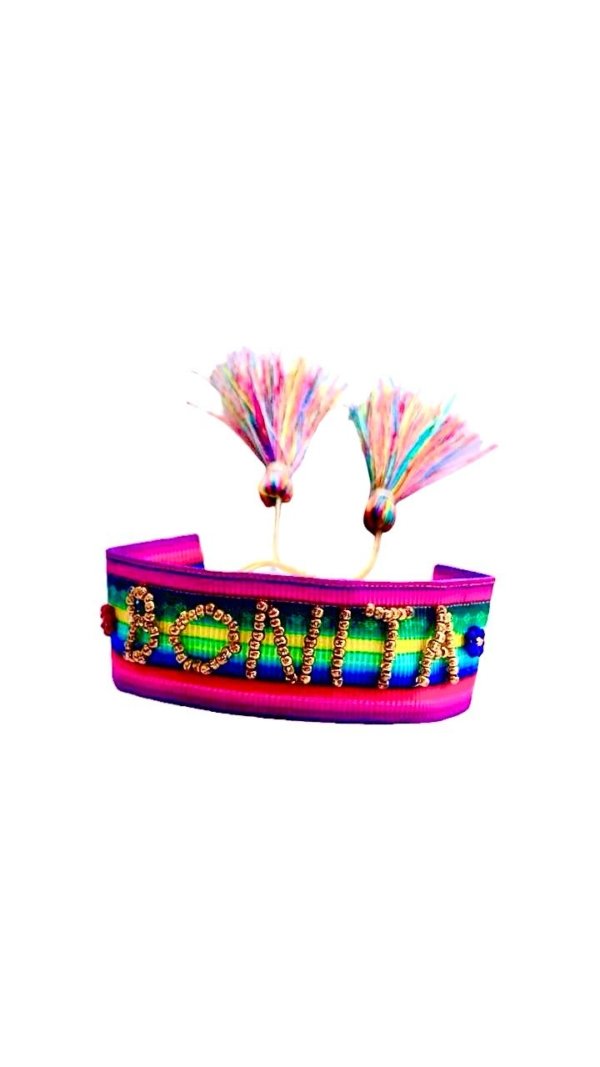 Pulsera “Bonita” en listón tricolor