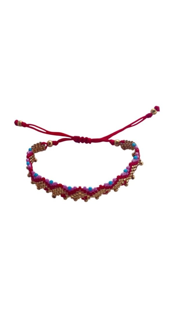 Pulsera tejida “Olas de color”
