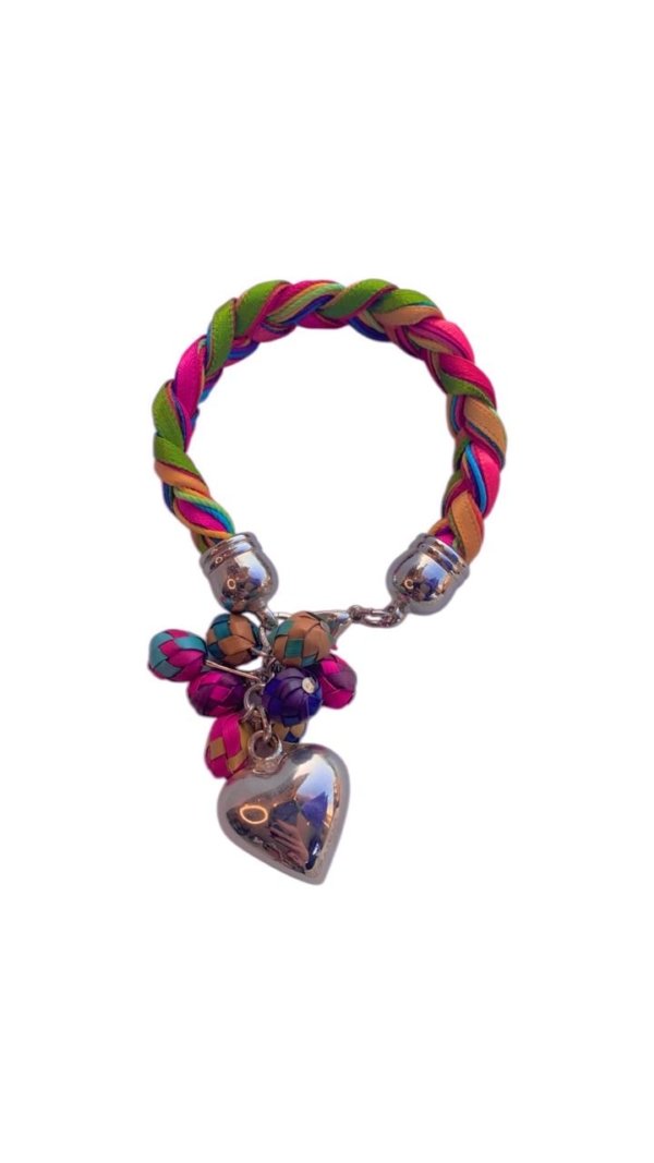 Brazalete corazón tejido multicolor