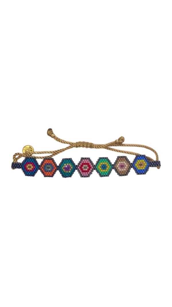 Pulsera chakras tejida en chaquira