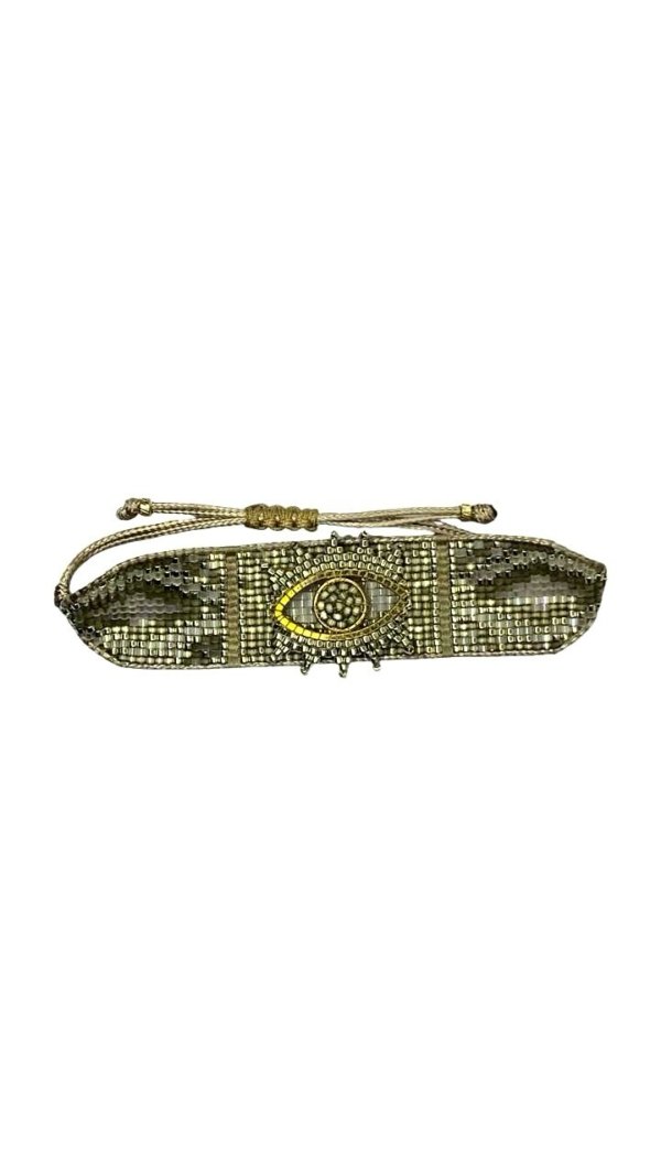 Pulsera beige con ojo protector