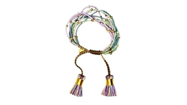 Pulsera colores lila, verde claro y azul