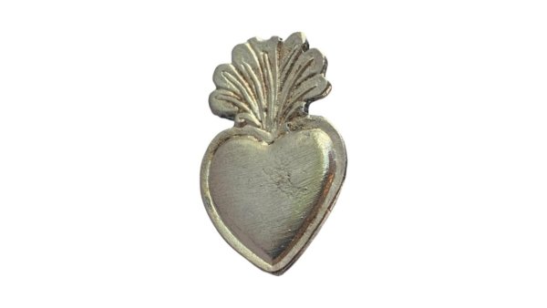 Anillo corazón sagrado minimalista en plata mate