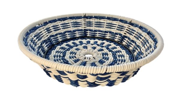 Canasta blanco con azul