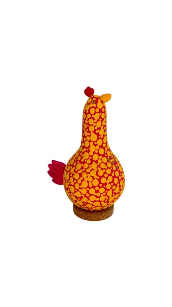 Gallina rojo con naranja