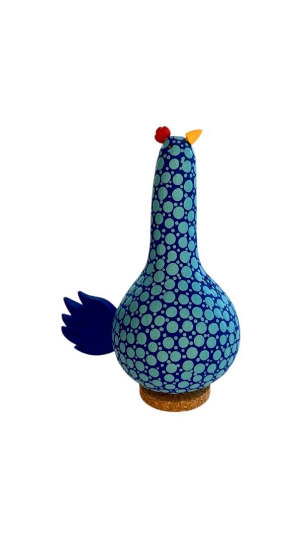 Gallina azul con celeste