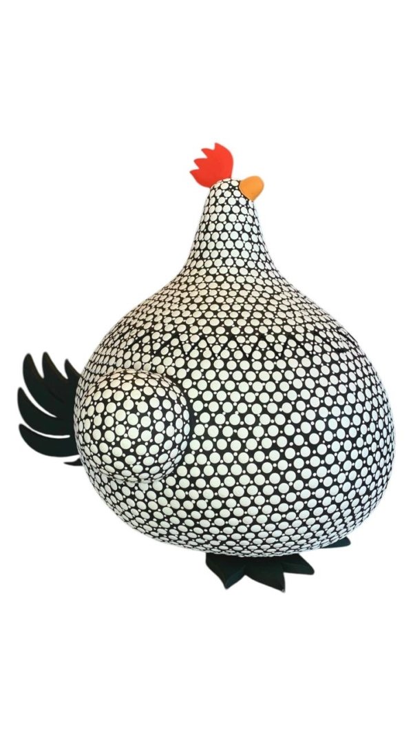Gallina blanco con negro
