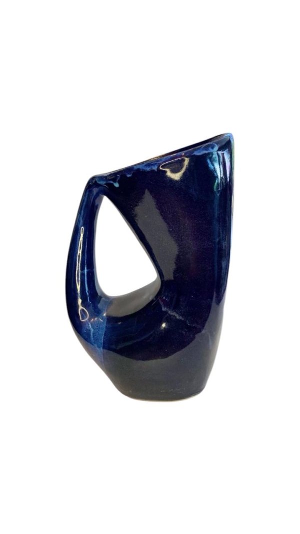 Jarron color azul metalico