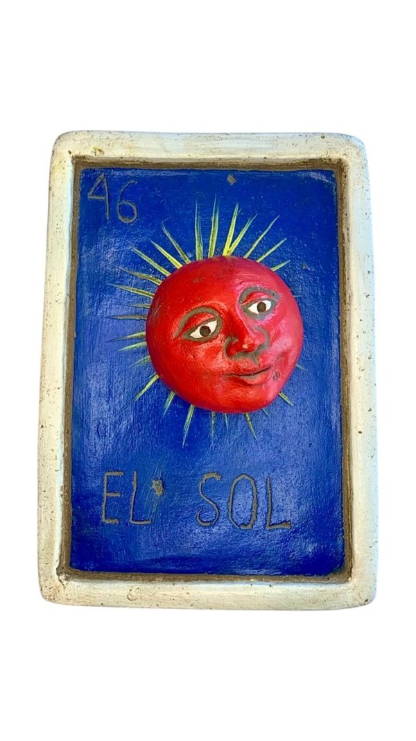 Carta tipo loteria con "El sol"