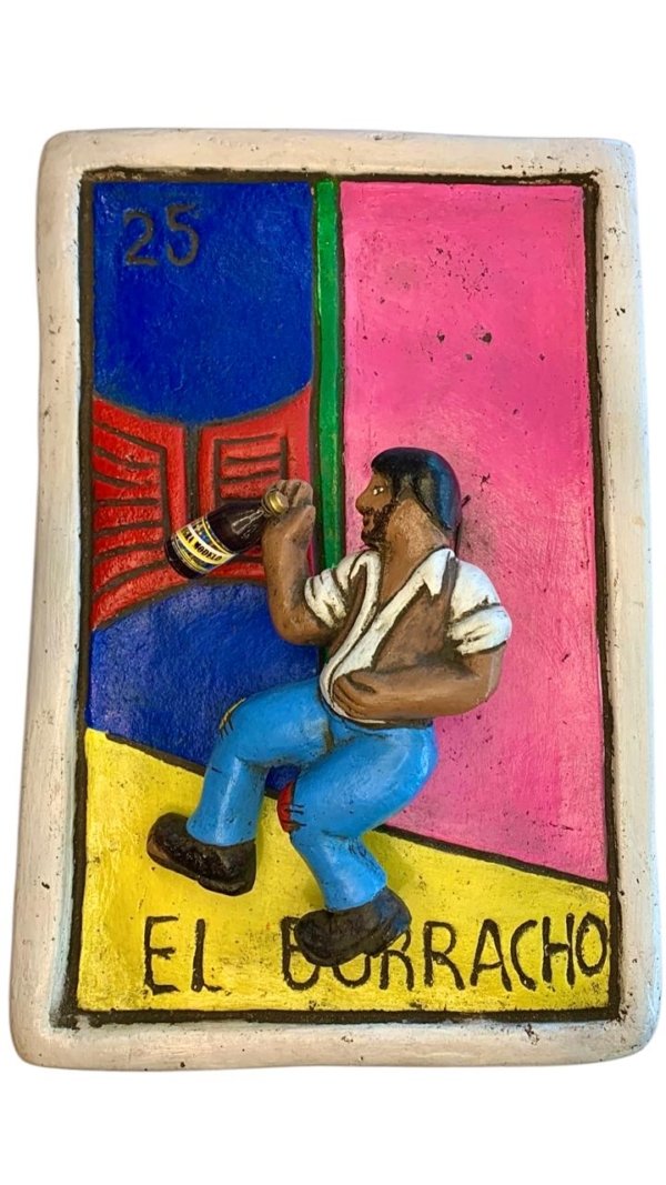 Carta tipo loteria con "El borracho"