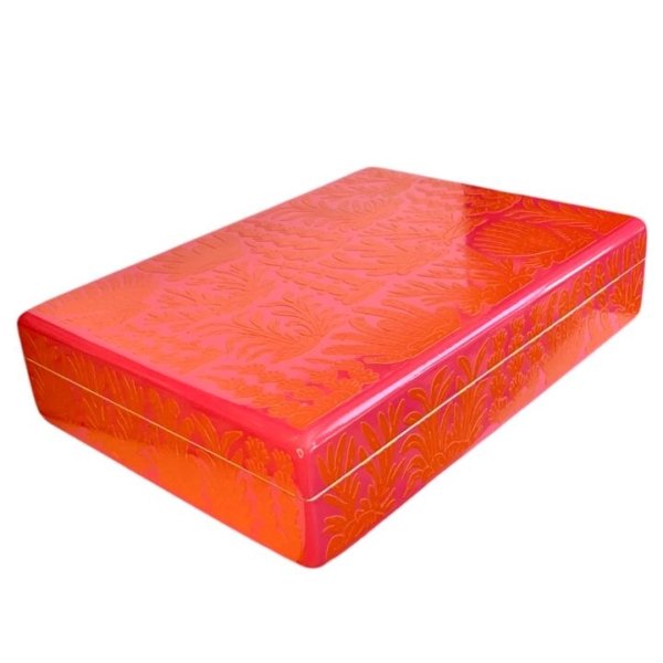 Caja rosa con naranja con 6 separadores