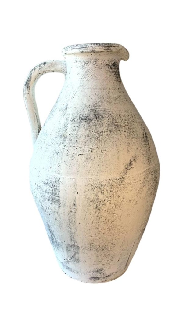Jarron beige con gris